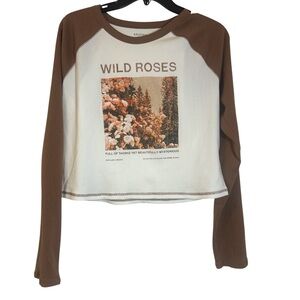 Arizona Jean Company Brown and off white Long Sleeve Tee